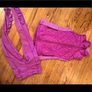 NWOT Athleta Purple Medium Vest & Small Leggings